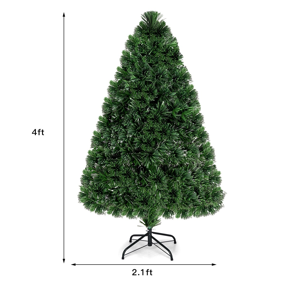 3/4/5 Feet Artificial Pre-Lit Fiber Optic PVC Christmas Tree-4 ft, Green Christmas Tree   at Gallery Canada