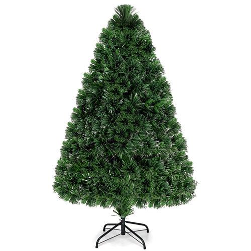 3/4/5 Feet Artificial Pre-Lit Fiber Optic PVC Christmas Tree-4 ft, Green