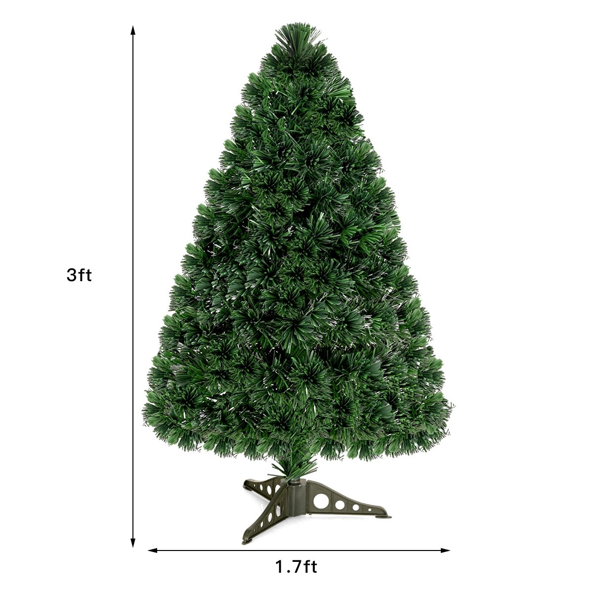 3/4/5 Feet Artificial Pre-Lit Fiber Optic PVC Christmas Tree-3 ft, Green Christmas Tree   at Gallery Canada