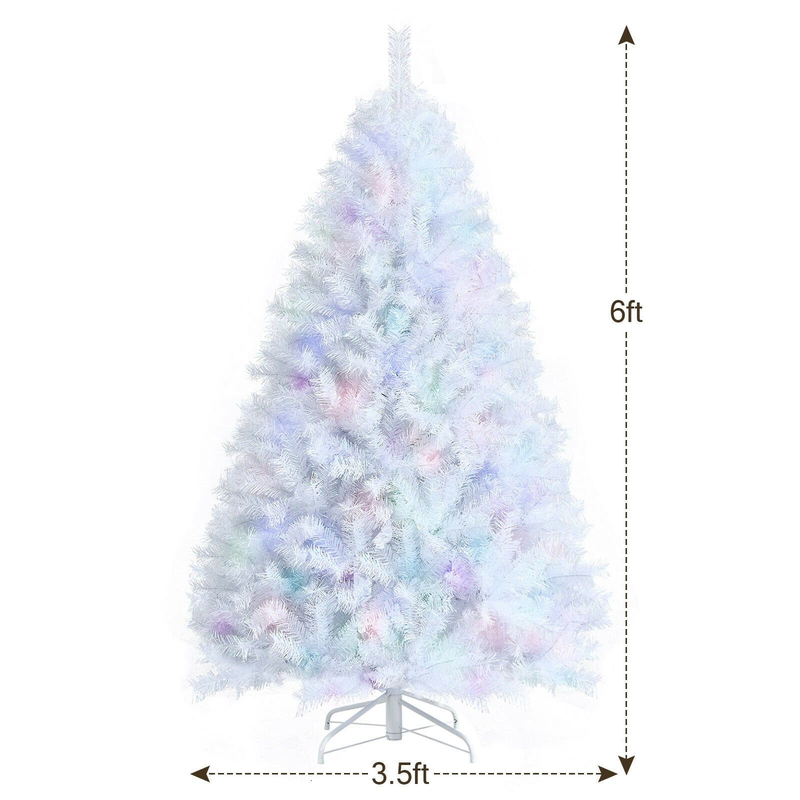 6 Feet Artificial Christmas Tree with Iridescent Branch Tips, White Christmas Tree   at Gallery Canada