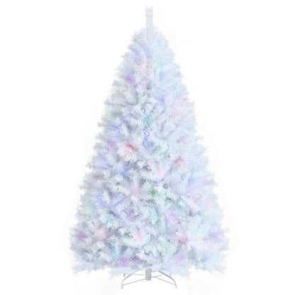 7 Feet White Iridescent Tinsel Artificial Christmas Tree with Metal Stand, White Christmas Tree   at Gallery Canada