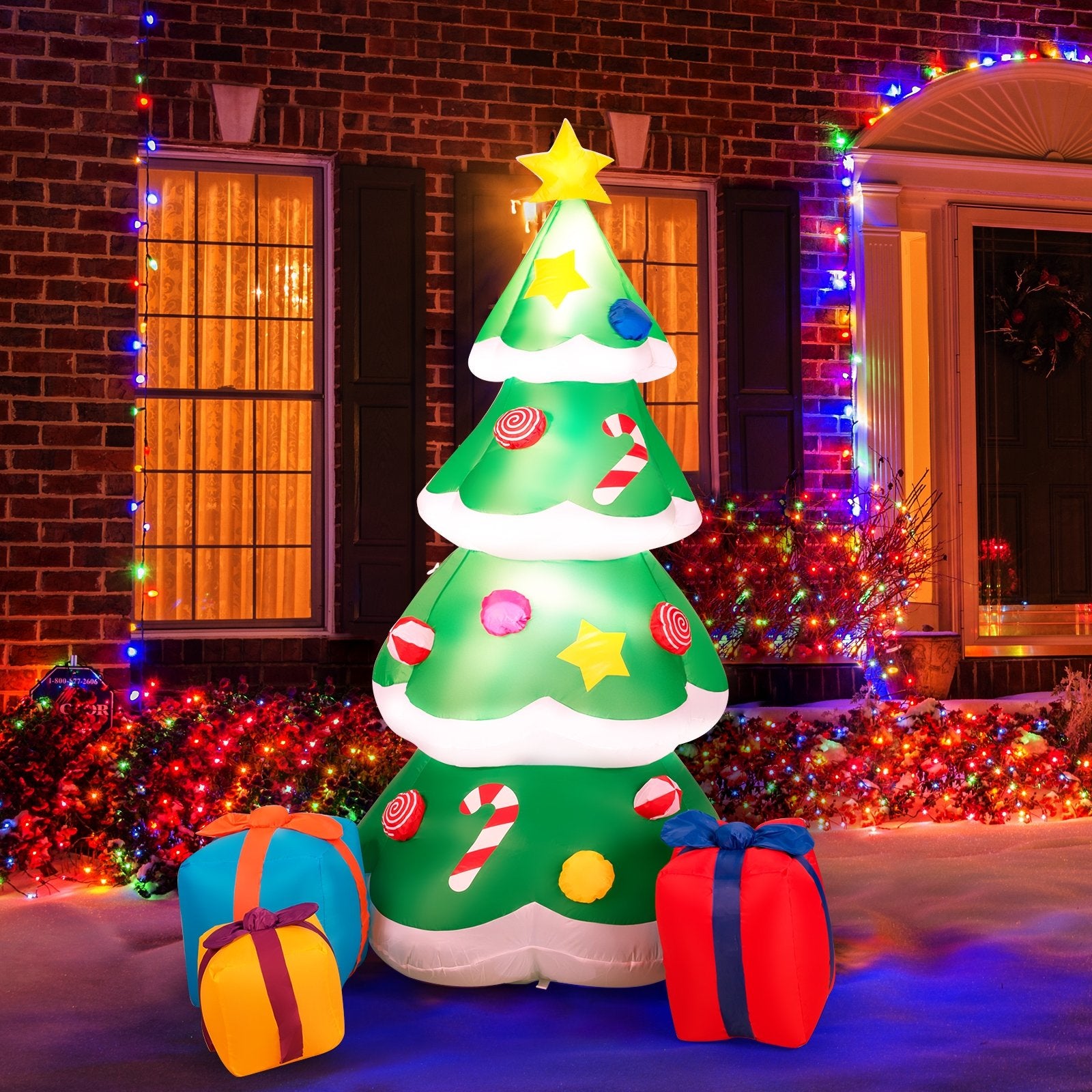 Inflatable Christmas Tree with 3 Gift Wrapped Boxes, Green Christmas Inflatables   at Gallery Canada