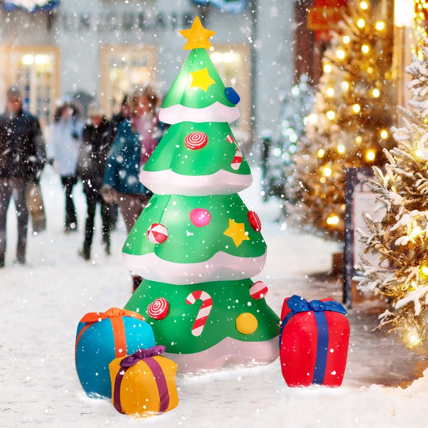 Inflatable Christmas Tree with 3 Gift Wrapped Boxes, Green Christmas Inflatables   at Gallery Canada