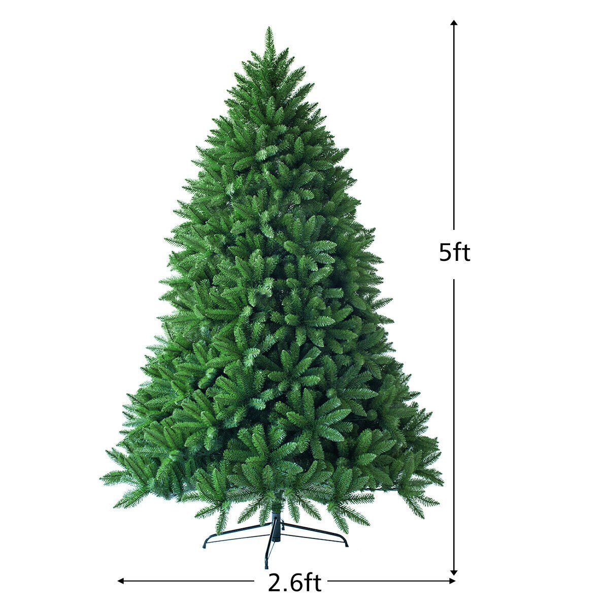 5 Feet Artificial Fir Christmas Tree with 600 Branch Tips, Green Christmas Tree   at Gallery Canada