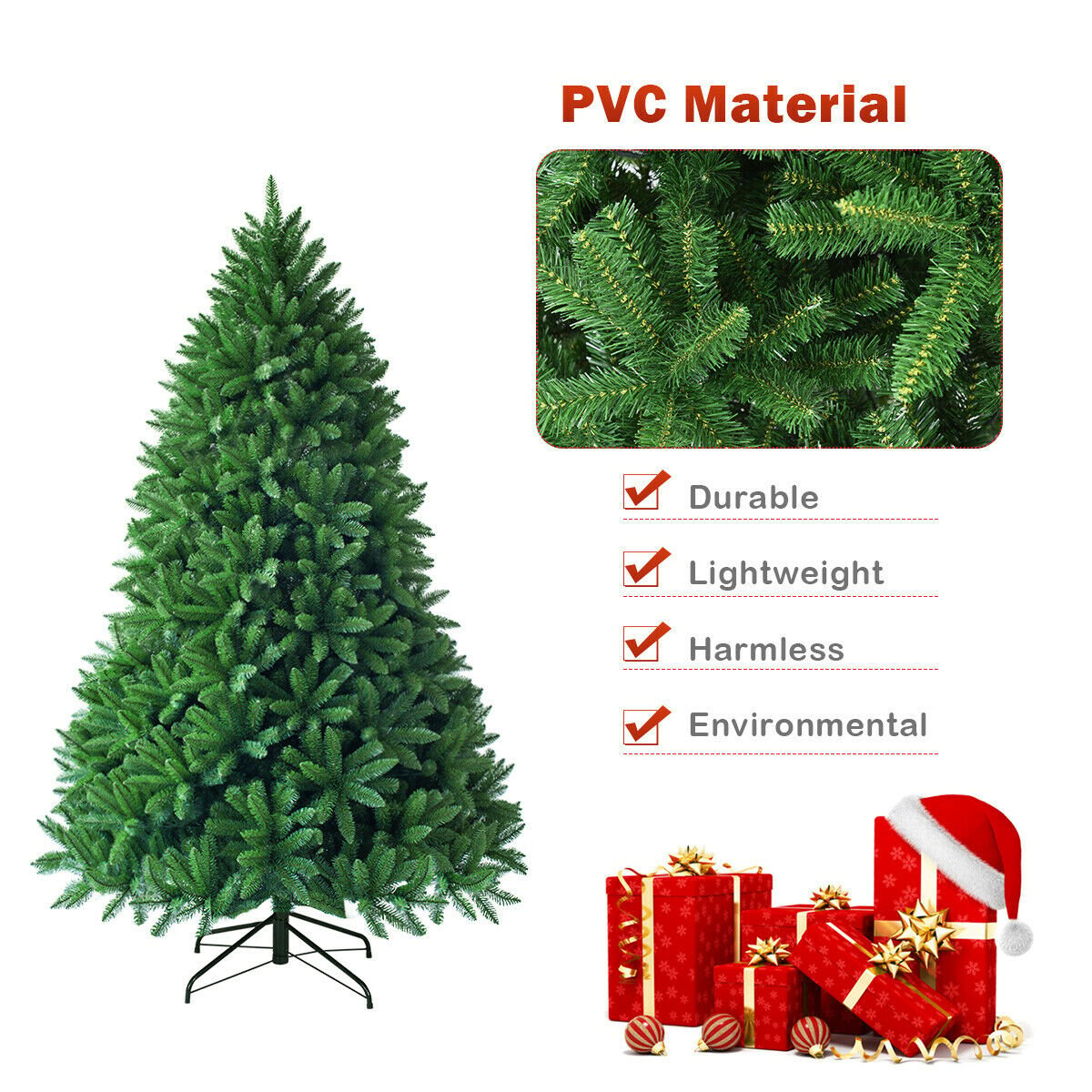 5 Feet Artificial Fir Christmas Tree with 600 Branch Tips, Green Christmas Tree   at Gallery Canada