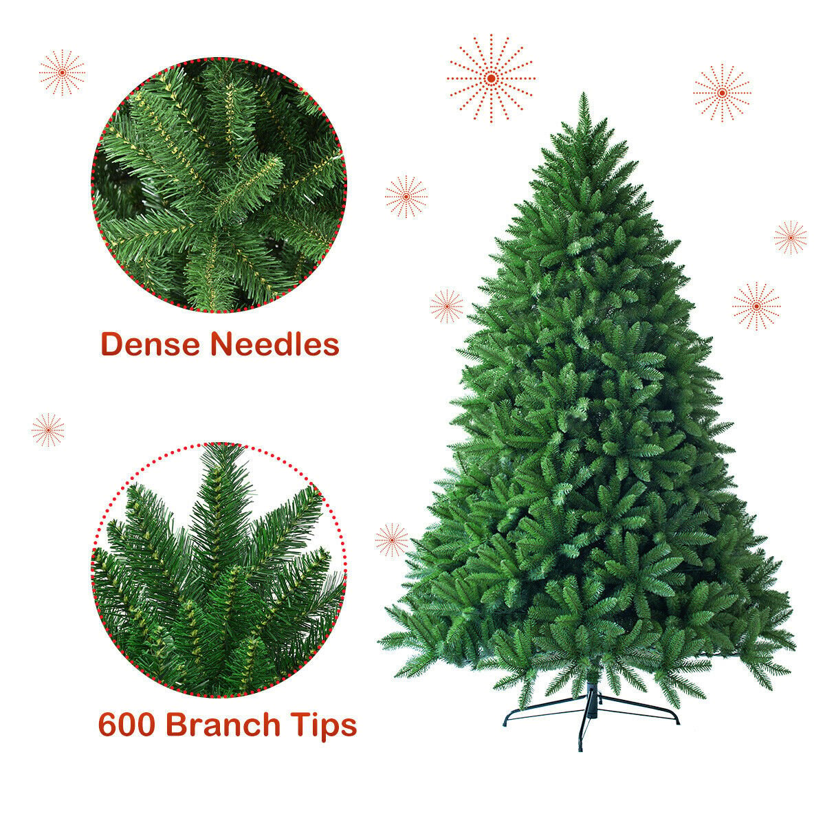 5 Feet Artificial Fir Christmas Tree with 600 Branch Tips, Green Christmas Tree   at Gallery Canada