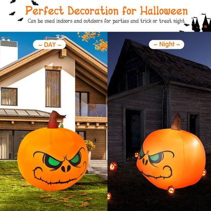 4 Feet Halloween Inflatable Pumpkin with Build-in LED Light, Orange - Gallery Canada