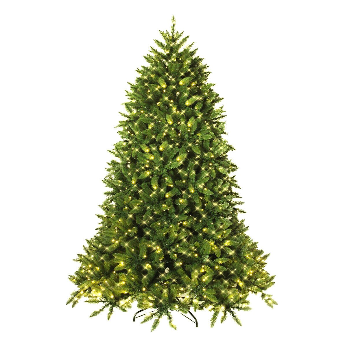 Premium Hinged Artificial Fir Christmas Tree with LED Lights-6 ft, Green Christmas Tree   at Gallery Canada