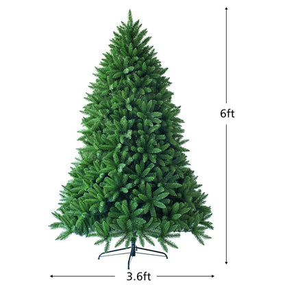 6 Feet Unlit Artificial Christmas Tree with 1250 Branch Tips, Green Christmas Tree   at Gallery Canada