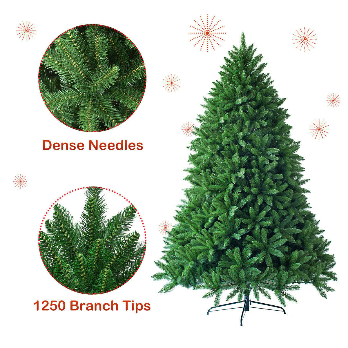 6 Feet Unlit Artificial Christmas Tree with 1250 Branch Tips, Green Christmas Tree   at Gallery Canada