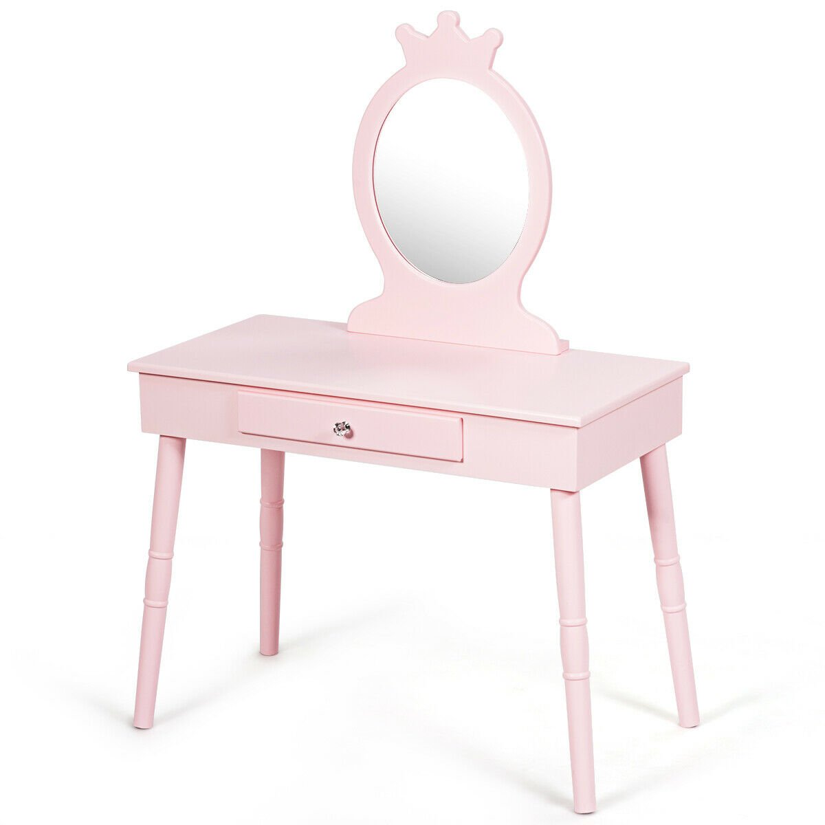 Kids Vanity Makeup Table and Chair Set Make Up Stool, Pink Kids Vanities   at Gallery Canada