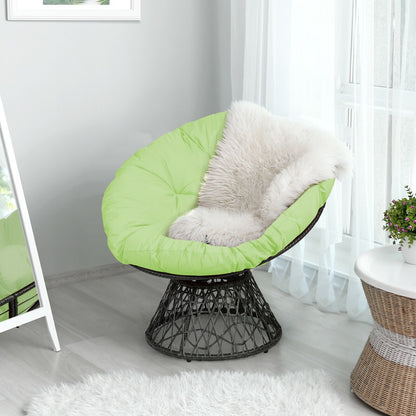 Rattan Papasan Chair Ergonomic 360-degree Swivel Soft Cushion Garden, Green Patio Dining Chairs   at Gallery Canada