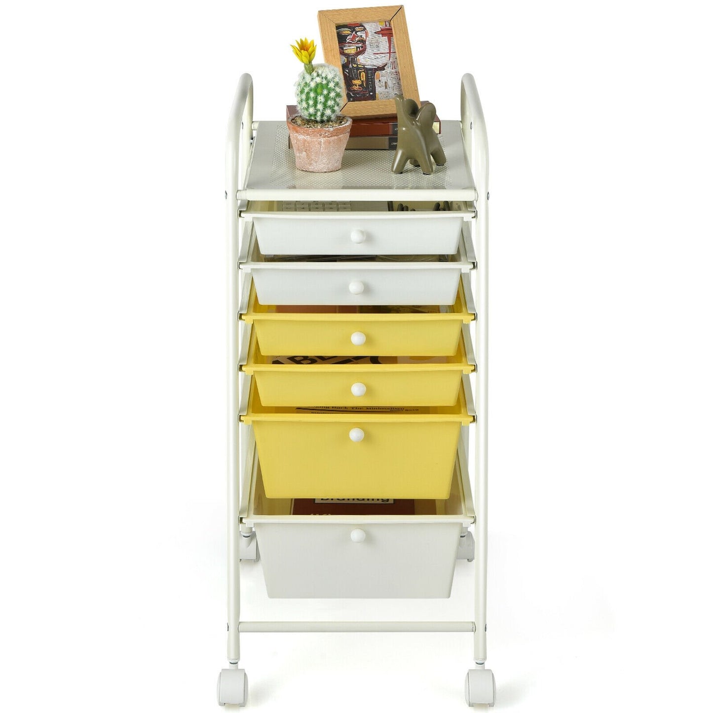 6 Drawers Rolling Storage Cart Organizer, Yellow - Gallery Canada