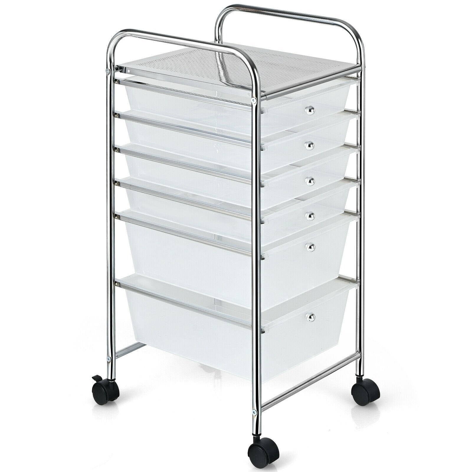 6 Drawers Rolling Storage Cart Organizer, Transparent File Cabinets   at Gallery Canada