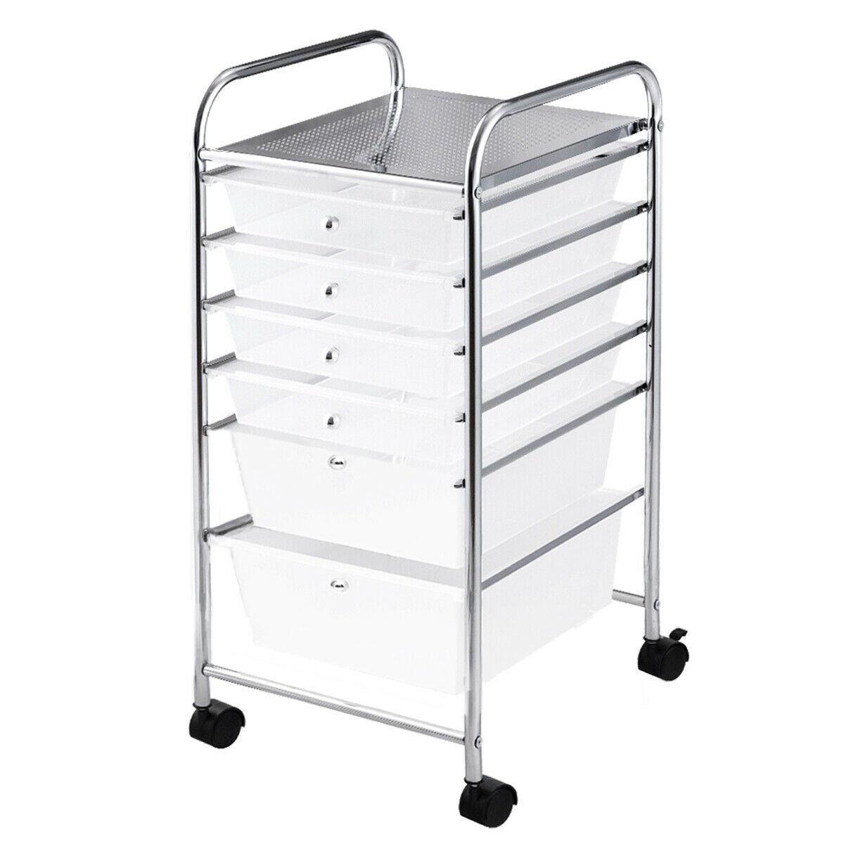 6 Drawers Rolling Storage Cart Organizer, Transparent File Cabinets   at Gallery Canada