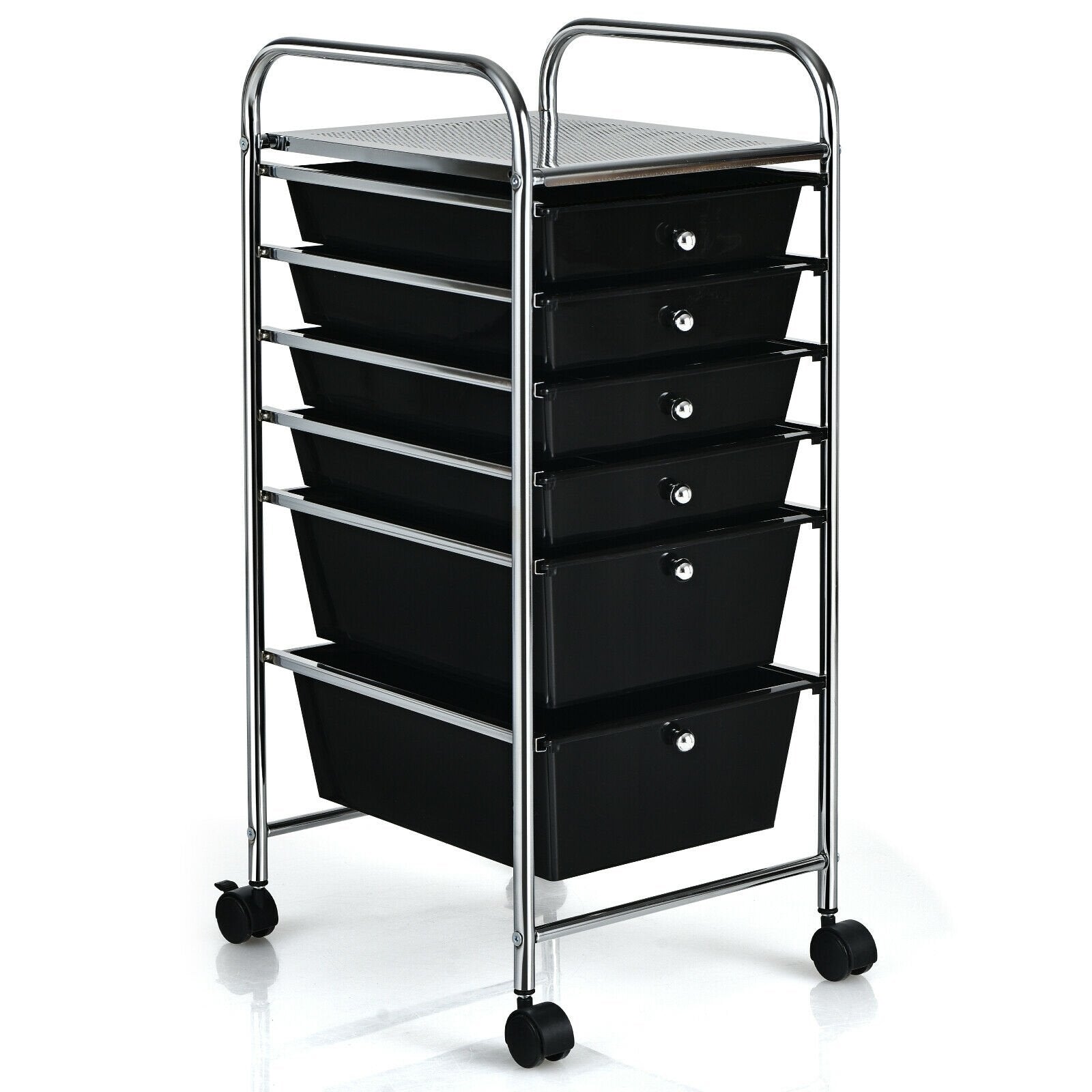 6 Drawers Rolling Storage Cart Organizer, Black File Cabinets   at Gallery Canada