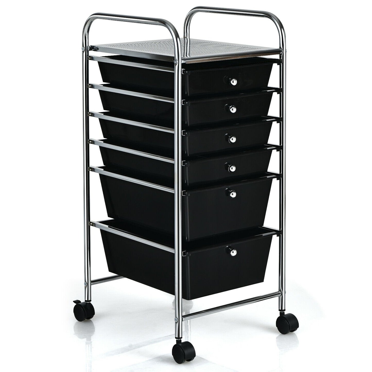 6 Drawers Rolling Storage Cart Organizer, Black File Cabinets   at Gallery Canada