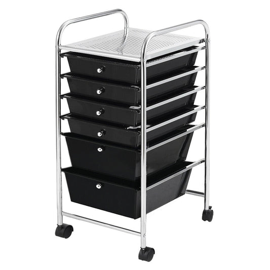 6 Drawers Rolling Storage Cart Organizer, Black - Gallery Canada