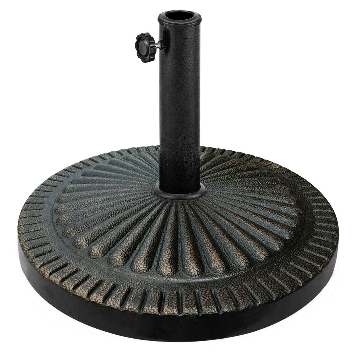 31.5 lbs Market Heavy-Duty Outdoor Stand Bronze Umbrella Base, Black Outdoor Umbrella Bases   at Gallery Canada