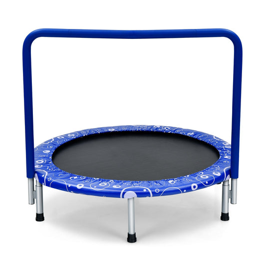 36 Inch Kids Trampoline Mini Rebounder with Full Covered Handrail , Blue - Gallery Canada