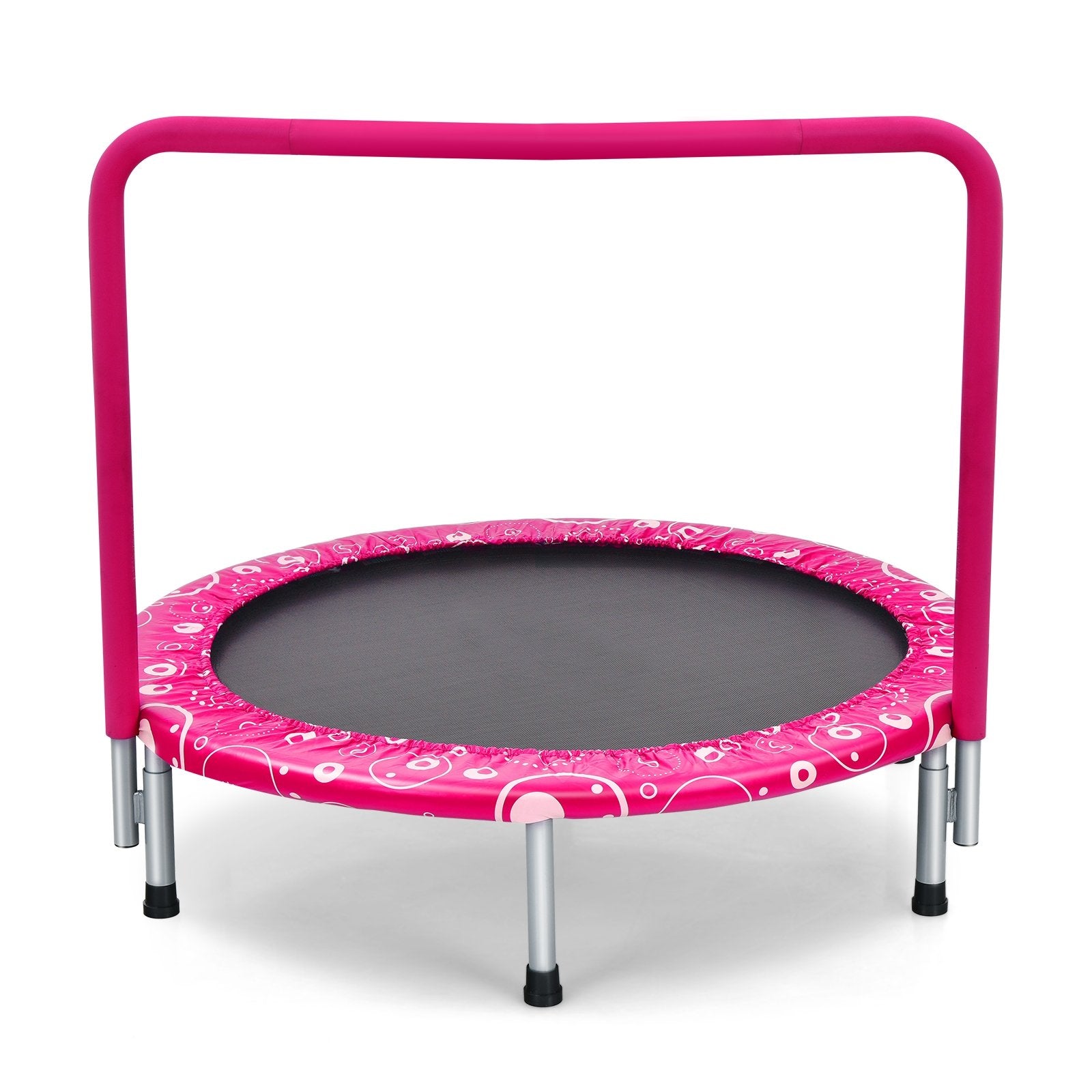 36 Inch Kids Trampoline Mini Rebounder with Full Covered Handrail , Pink Trampolines   at Gallery Canada