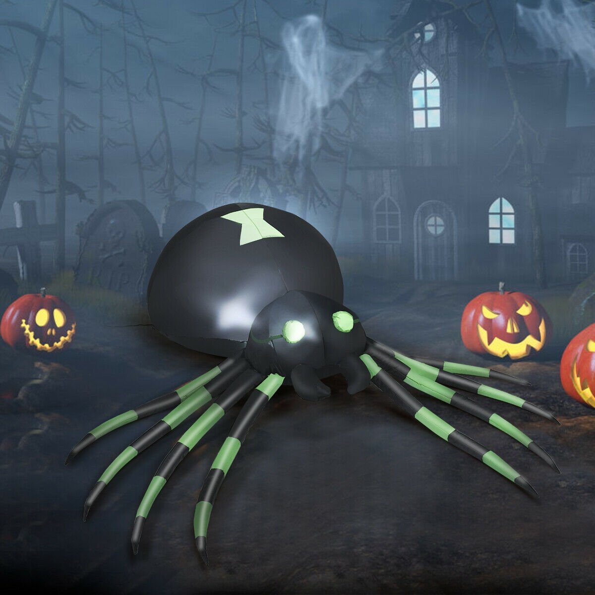 6 Feet Halloween Inflatable Blow-Up Spider, Black Halloween   at Gallery Canada