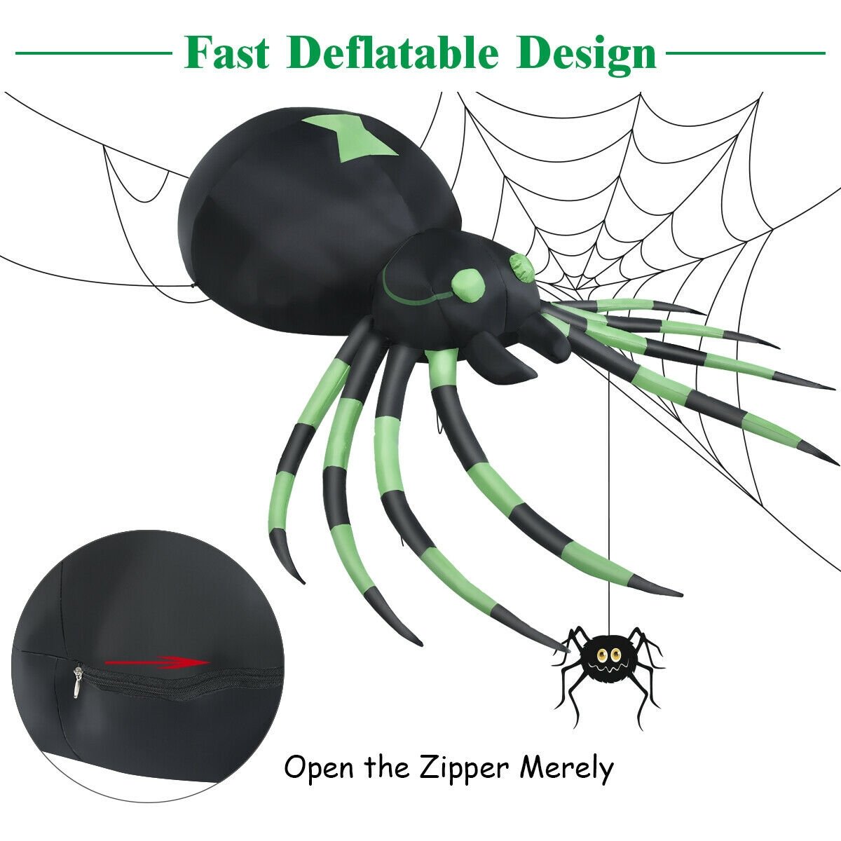 6 Feet Halloween Inflatable Blow-Up Spider, Black Halloween   at Gallery Canada