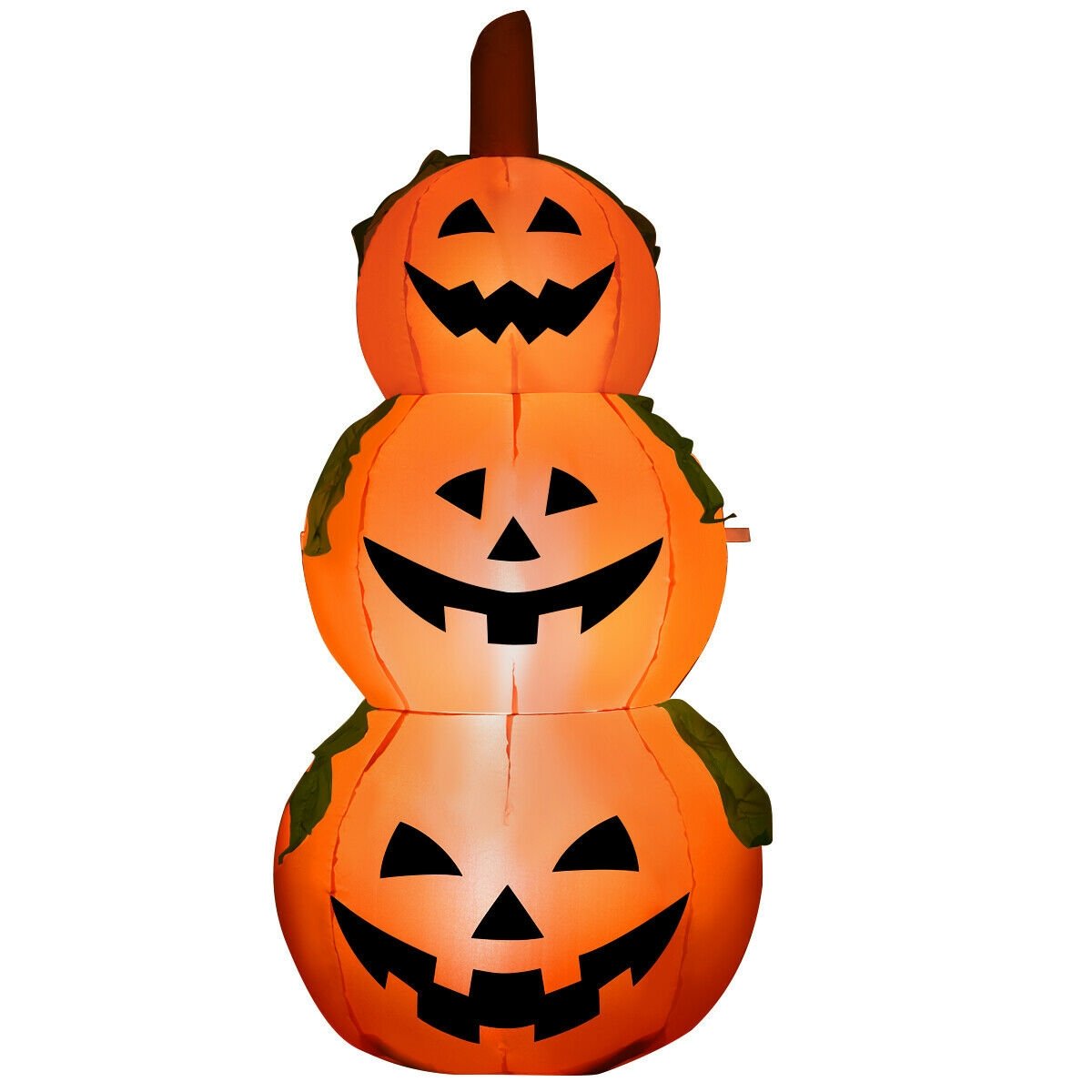 5.2 Feet Halloween Inflatable 3-Pumpkin Stack Ghost, Orange Halloween   at Gallery Canada