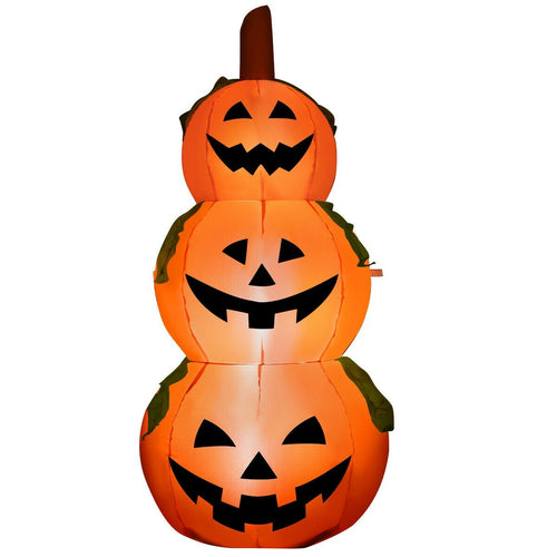 5.2 Feet Halloween Inflatable 3-Pumpkin Stack Ghost, Orange