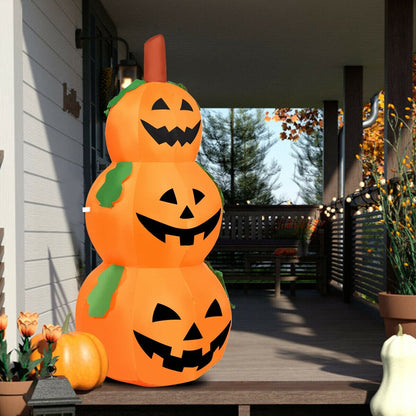 5.2 Feet Halloween Inflatable 3-Pumpkin Stack Ghost, Orange Halloween   at Gallery Canada