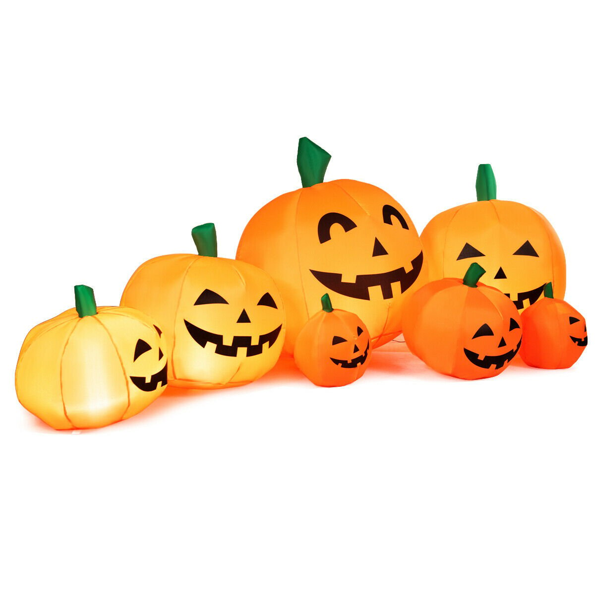 7.5 Feet Halloween Inflatable 7 Pumpkins Patch with LED Lights, Orange - Gallery Canada