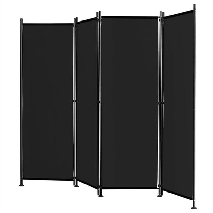 4-Panel Room Divider Folding Privacy Screen, Black Room Dividers   at Gallery Canada