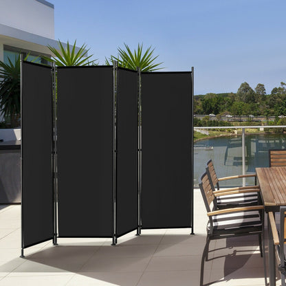 4-Panel Room Divider Folding Privacy Screen, Black Room Dividers   at Gallery Canada