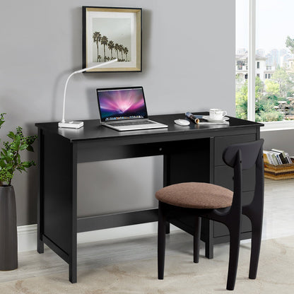 3-Drawer Home Office Study Computer Desk with Spacious Desktop, Black Writing Desks   at Gallery Canada