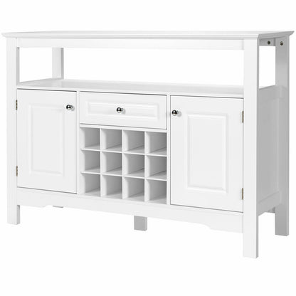 Elegant Classical Multifunctional Wooden Wine Cabinet Table White, White Sideboards Cabinets & Buffets   at Gallery Canada