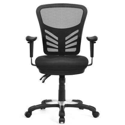 Ergonomic Mesh Office Chair with Adjustable Back Height and Armrests, Black Ergonomic Chairs   at Gallery Canada