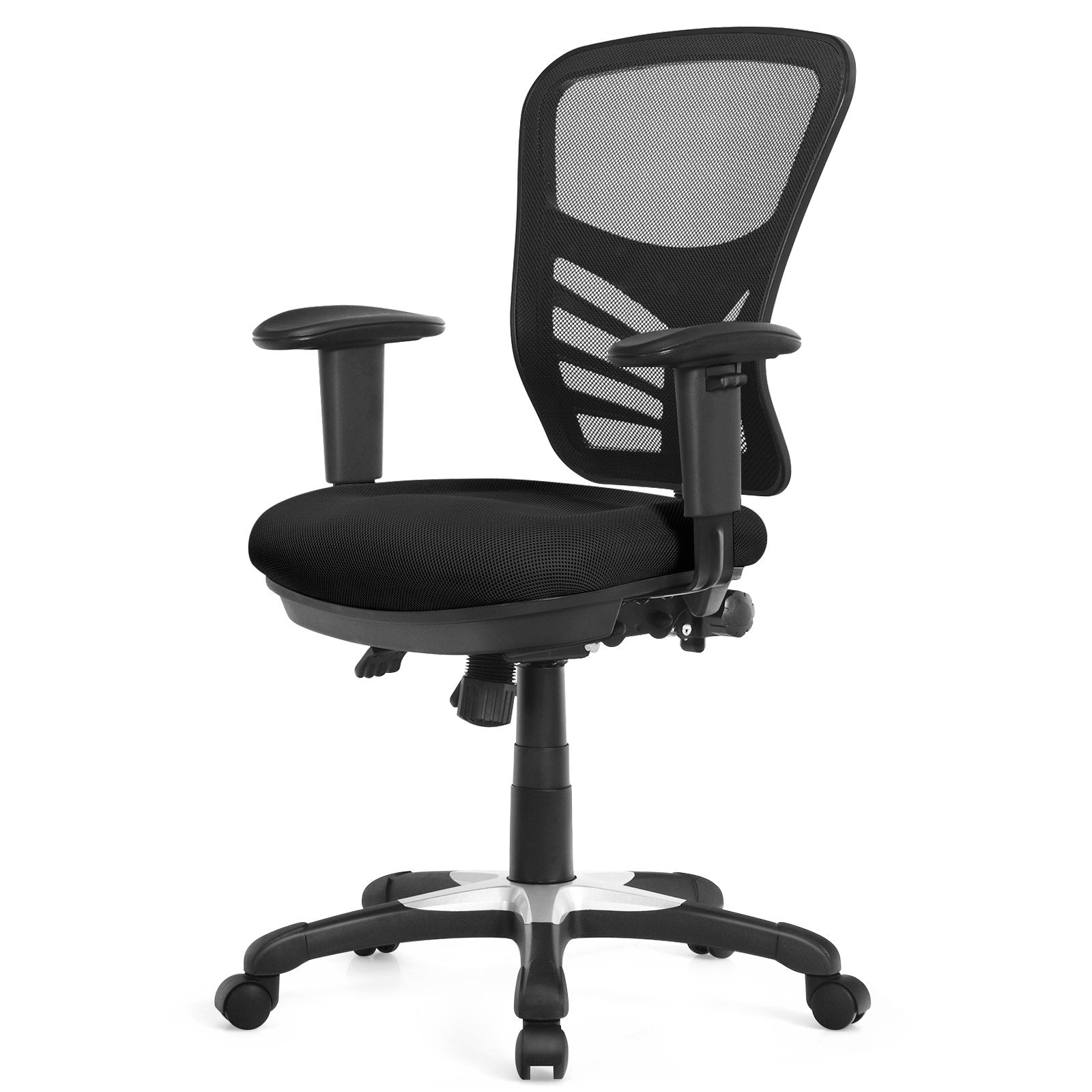 Ergonomic Mesh Office Chair with Adjustable Back Height and Armrests, Black Ergonomic Chairs   at Gallery Canada