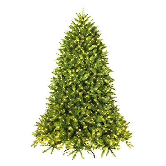 7.5 Feet Artificial Fir Christmas Tree with LED Lights and 1968 Branch Tips, Green Christmas Tree   at Gallery Canada