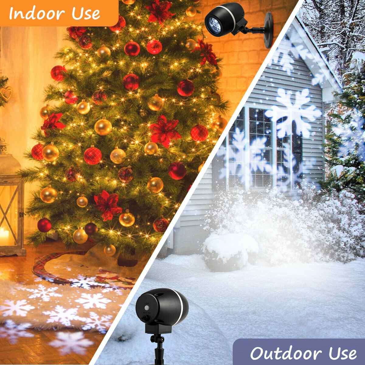 Outdoor Waterproof Christmas Snowflake LED Projector Lights with Remote Control, Black Christmas Decor & Accessories   at Gallery Canada