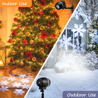 Outdoor Waterproof Christmas Snowflake LED Projector Lights with Remote Control, Black - Gallery Canada