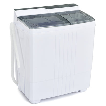 Twin Tub Portable Washing Machine with Timer Control and Drain Pump for Apartment, Gray Washing Machines   at Gallery Canada