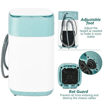 8lbs Portable Fully Automatic Washing Machine with Drain Pump, Green Washing Machines   at Gallery Canada