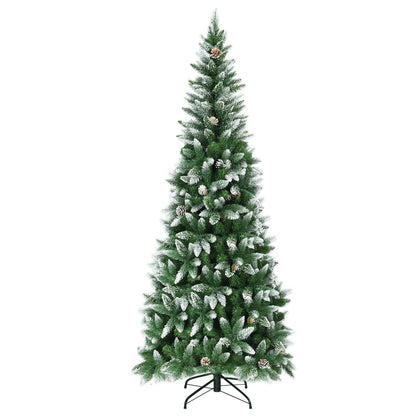 5 / 6 / 7.5 Feet Artificial Pencil Christmas Tree with Pine Cones, Green Christmas Tree   at Gallery Canada