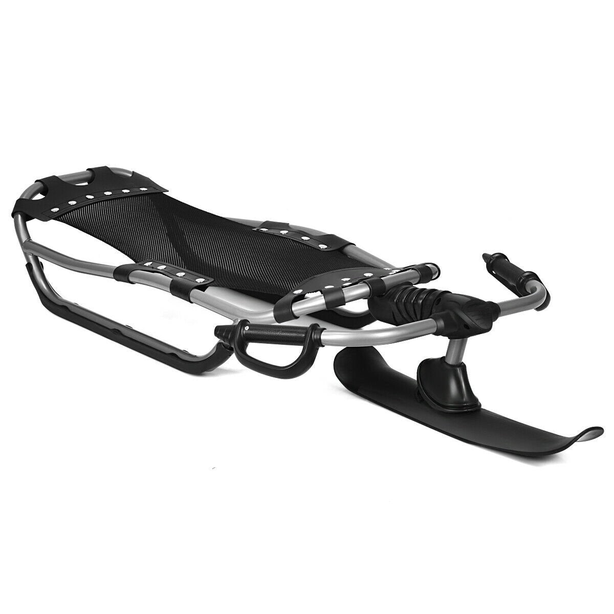 Snow Racer Sled with Textured Grip Handles and Mesh Seat, Black Winter Sports & Activities   at Gallery Canada