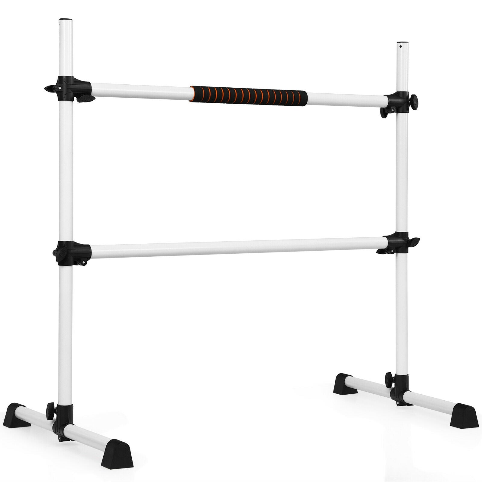 4 Feet Portable Freestanding Stable Construction Pilates Ballet Barre with Double Dance Bar, Gray Yoga Accessories Gray  at Gallery Canada