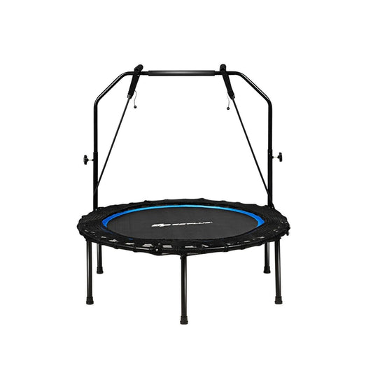 40 Inch Foldable Fitness Rebounder with Resistance Bands Adjustable Home, Blue - Gallery Canada