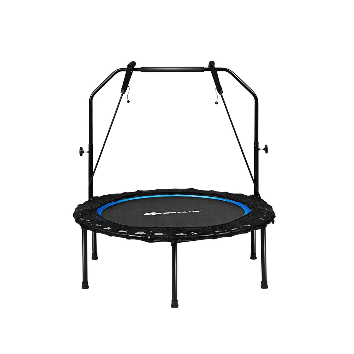 40 Inch Foldable Fitness Rebounder with Resistance Bands Adjustable Home, Blue Trampolines at Gallery Canada