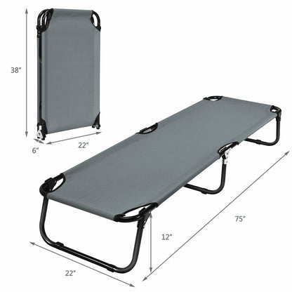 Outdoor Folding Camping Bed for Sleeping Hiking Travel, Gray Camping Furniture   at Gallery Canada