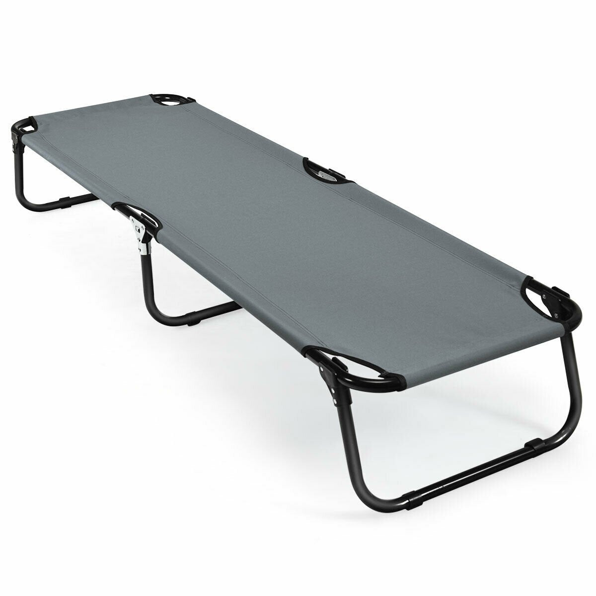 Outdoor Folding Camping Bed for Sleeping Hiking Travel, Gray Camping Furniture   at Gallery Canada