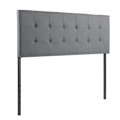 Adjustable Tufted Linen Fabric Upholstered Queen and Full Size Headboard, Gray - Gallery Canada